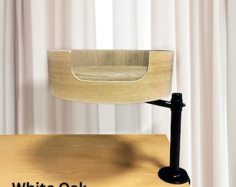 Cama nido para gatos de escritorio - Cama individual / Madera de roble blanco
