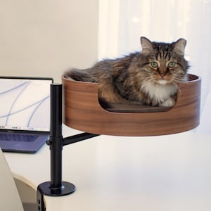 Cama moderna de escritorio para gatos, acogedor refugio para mascotas pequeñas imagen 4