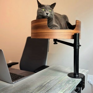 Cama moderna de escritorio para gatos, acogedor refugio para mascotas pequeñas