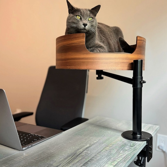 Modern Desk Nest Cat Bed, Cat Tower Furniture, Small Pet Bed, Cozy Cat Hideaway