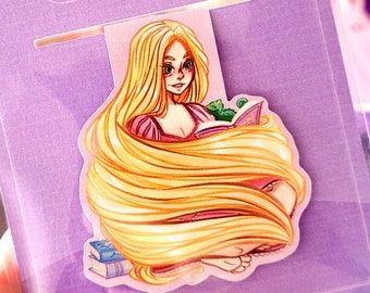 Girl Reading | Handmade Magnetic Bookmark