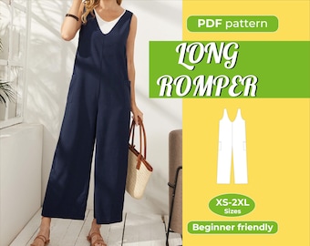 Romper Sewing Pattern | XS-XXL | Playsuit Pattern | Jumpsuit Sewing Pattern | Women Sewing Pattern | Overalls Sewing Pattern PDF