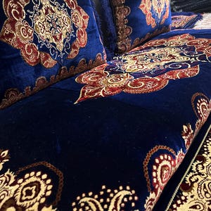 Afghan Toshak Velvet Floor Sofa Cover with Pillow Covers (3pcs) image 8