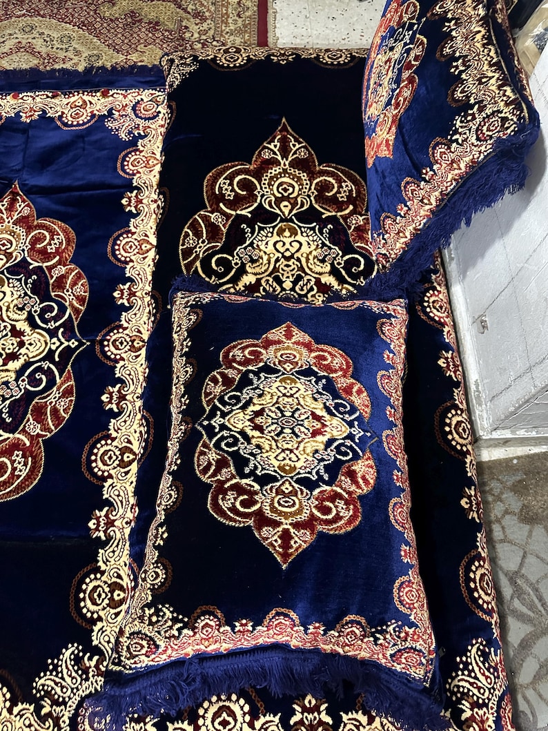 Afghan Toshak Velvet Floor Sofa Cover with Pillow Covers (3pcs) image 4