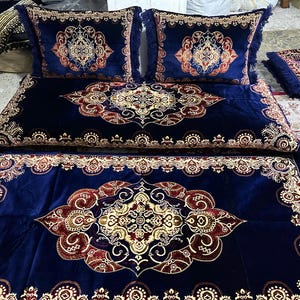 Afghan Toshak Velvet Floor Sofa Cover with Pillow Covers (3pcs) image 3