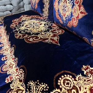 Afghan Toshak Velvet Floor Sofa Cover with Pillow Covers (3pcs) image 7
