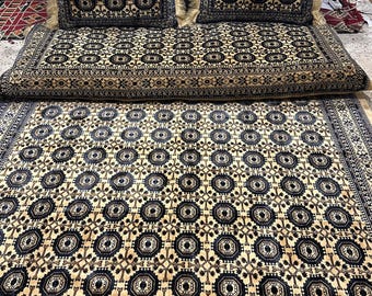 Set of 1 floor sofa cover + 2 double side pillows covers Afghan tohsak, Arabic Moroccan , gift for new afghan couple (cover only 3pcs)