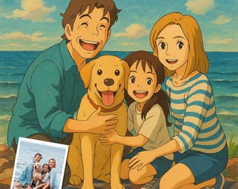 Ghibli Style Portrait from Photo | Custom Miyazaki Inspired Art | Unique Gift | Anime Illustration | Digital, Poster or Canvas