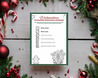 Weihnachtssüßigkeiten Würfelspiel, Weihnachtsfeier Spiele Kinder, Heiligabend, Lustige Aktivität Weihnachten, Weihnachten Spiel Erwachsene
