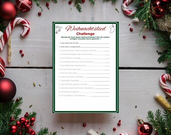 Weihnachtslieder Quiz Spiel, Rätselspiel für Weihnachten, Weihnachten Familienaktivität, Weihnachtsfeier Spiel Kinder und Erwachsene