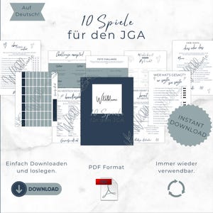 JGA Spiele Set, 10 JGA Spiele, Junggesellenabschied Spiel, Bachelor party, Vorlage in DIN A4