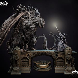 Fan Art of Fantasy Wizard vs Monster STL for 3D Printing