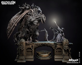 Fan Art of Fantasy Wizard vs Monster STL for 3D Printing