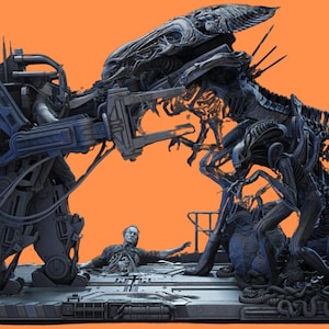 Fan Art Sc-Fi Horror Final Battle STL for 3D Printing