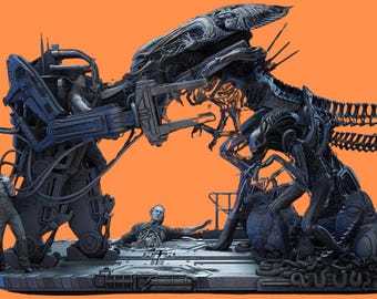 Fan Art Sc-Fi Horror Final Battle STL for 3D Printing