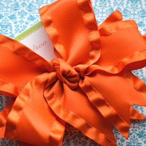 Orange Double Ruffle XL Diva Bow image 1