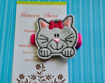 M2 - Cute Cat Embroidered Felt Hairclip