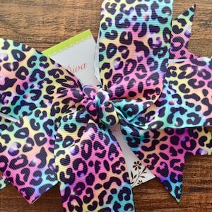 CC2 - Pastel Rainbow Leopard XL Diva Bow