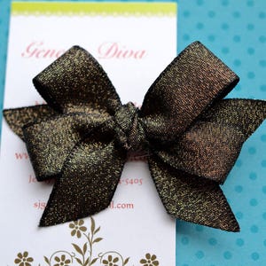 A7 - Shimmery Black Mini Diva Bow