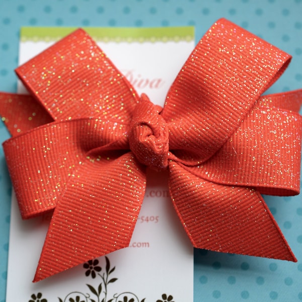 Orange Fairy Dust Classic Diva Bow