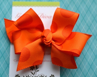 Orange Dots Classic Diva Bow