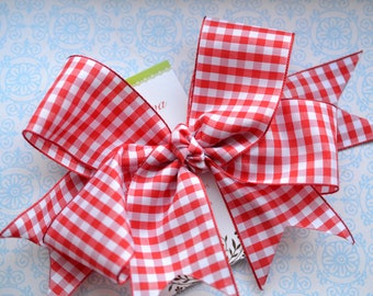 Red and White Gingham XL Diva Bow