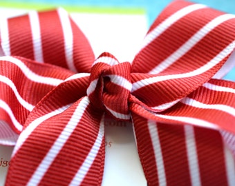 Candy Stripes in Red Classic Diva Bow