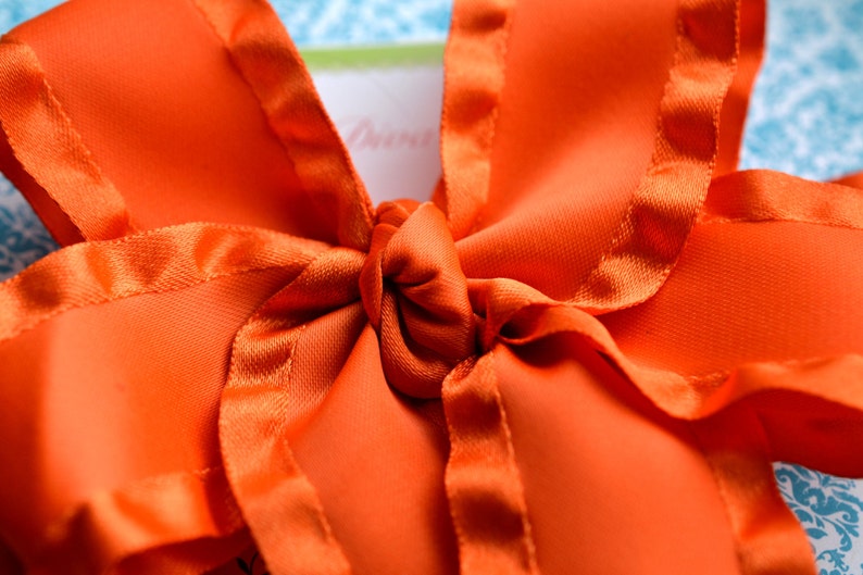 Orange Double Ruffle XL Diva Bow image 2