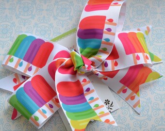 Rainbow Popsicles XL Diva Bow