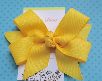 Yellow Fairy Dust Classic Diva Bow