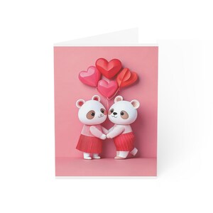 Biglietti di auguri di San Valentino a forma di panda