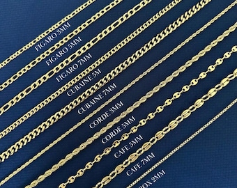 Collana a catena in oro 18k - Collana a catena in oro - Catena in oro per uomo - Collana a catena in oro per uomo - Regalo per la festa della mamma