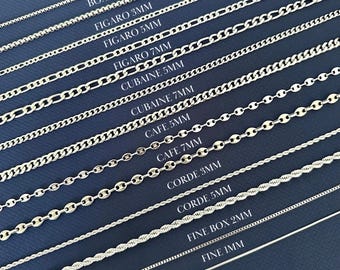 Silver chain necklace - Silver necklace chain - Stainless steel chain - Silver necklace for men - Father's Day gift