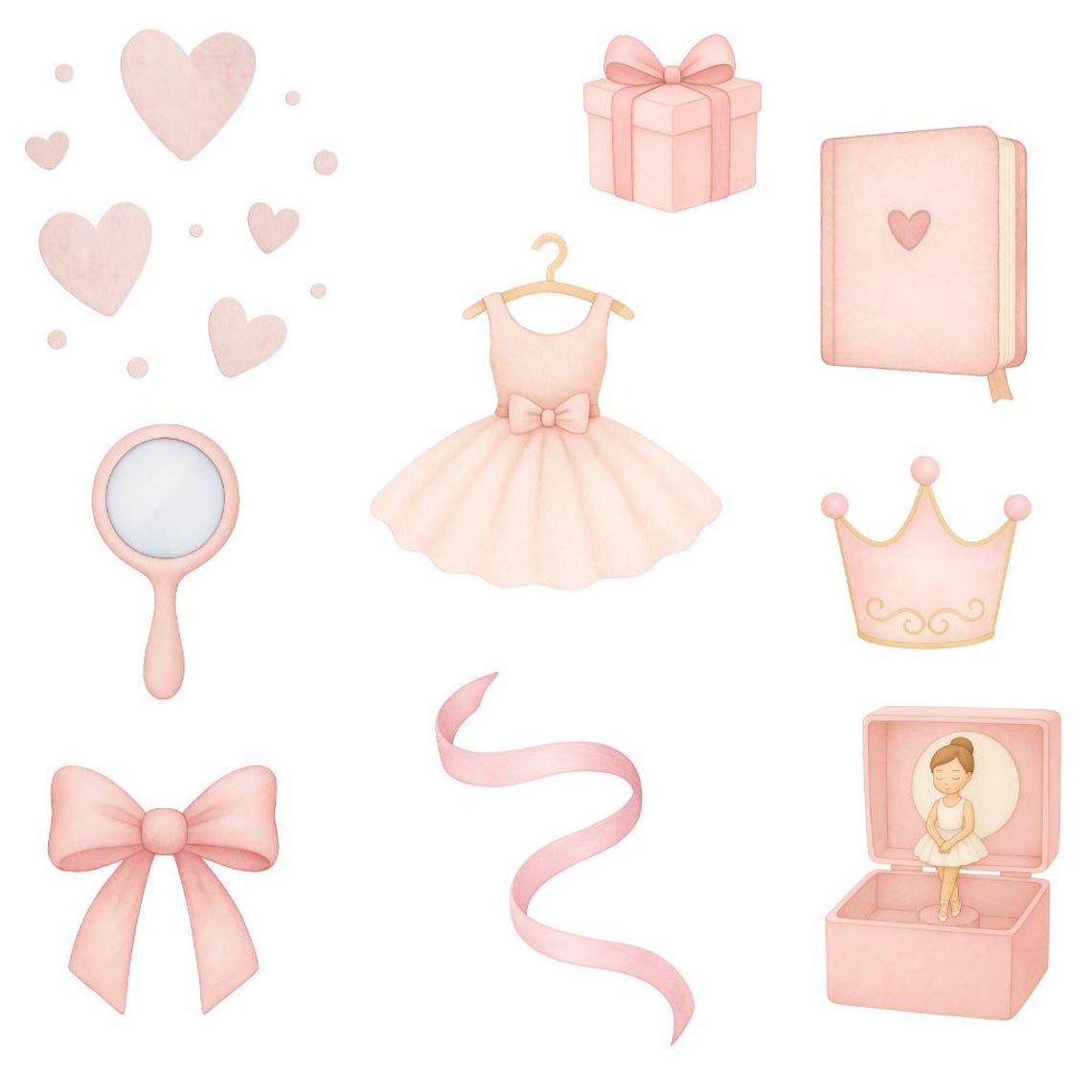 Cute Ballerina Watercolor Clipart – 100 Adorable Ballet Girls PNG ...