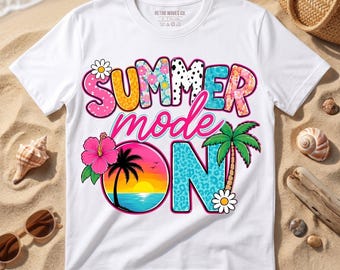 Zomermodus op png | Zomersublimatieontwerp | Tropisch strandshirt png | Retro zomervakantie-afbeelding | Leuke zomerse png-download