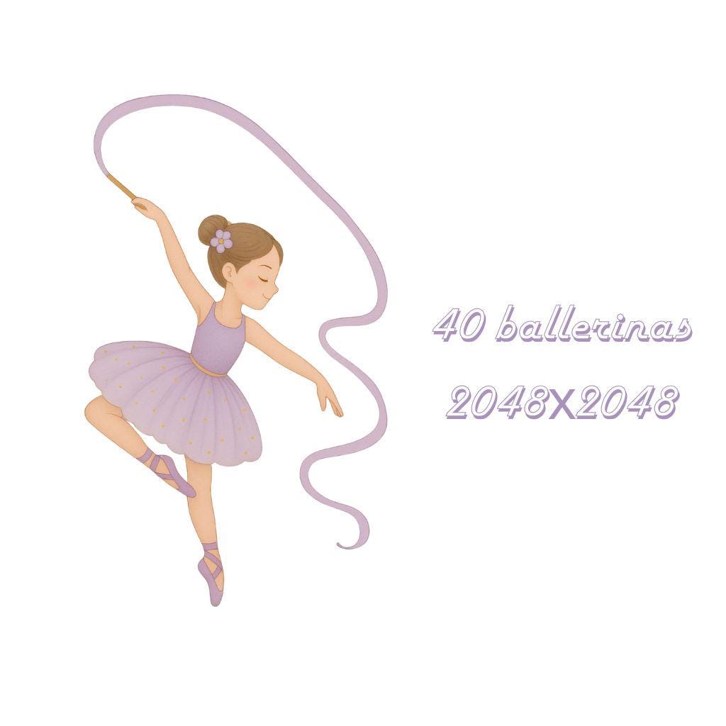 Cute Ballerina Watercolor Clipart – 100 Adorable Ballet Girls PNG ...