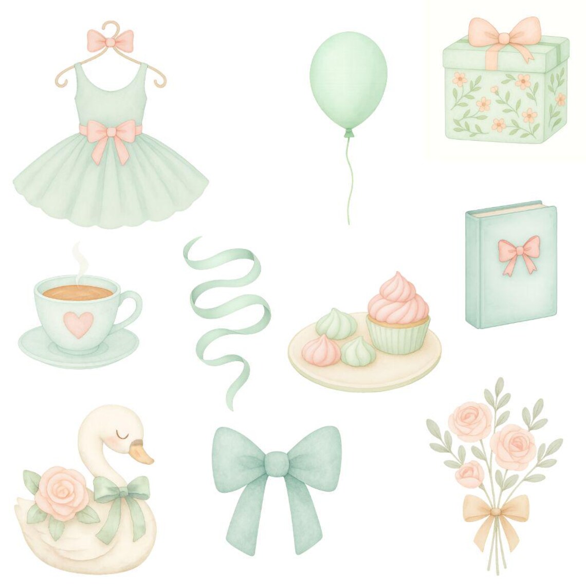Cute Ballerina Watercolor Clipart – 100 Adorable Ballet Girls PNG ...