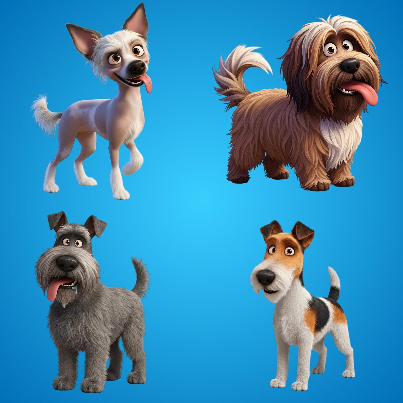 Cute Dogs Clipart Bundle – 100 Dog Breeds PNG Pack, Funny Cartoon ...