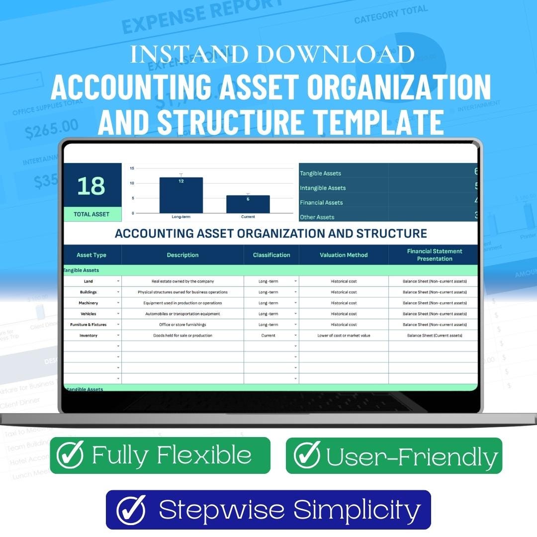 Accounting Asset Organization Template, Editable Google Sheets ...
