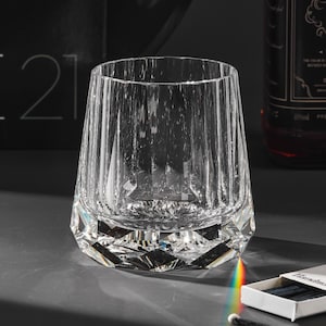 Handgeslepen helder kristallen whiskyglas, Schotse cocktailglazen, luxe Schotse beker, uniek drinkgerei voor haar, whiskyliefhebbers cadeau met doos