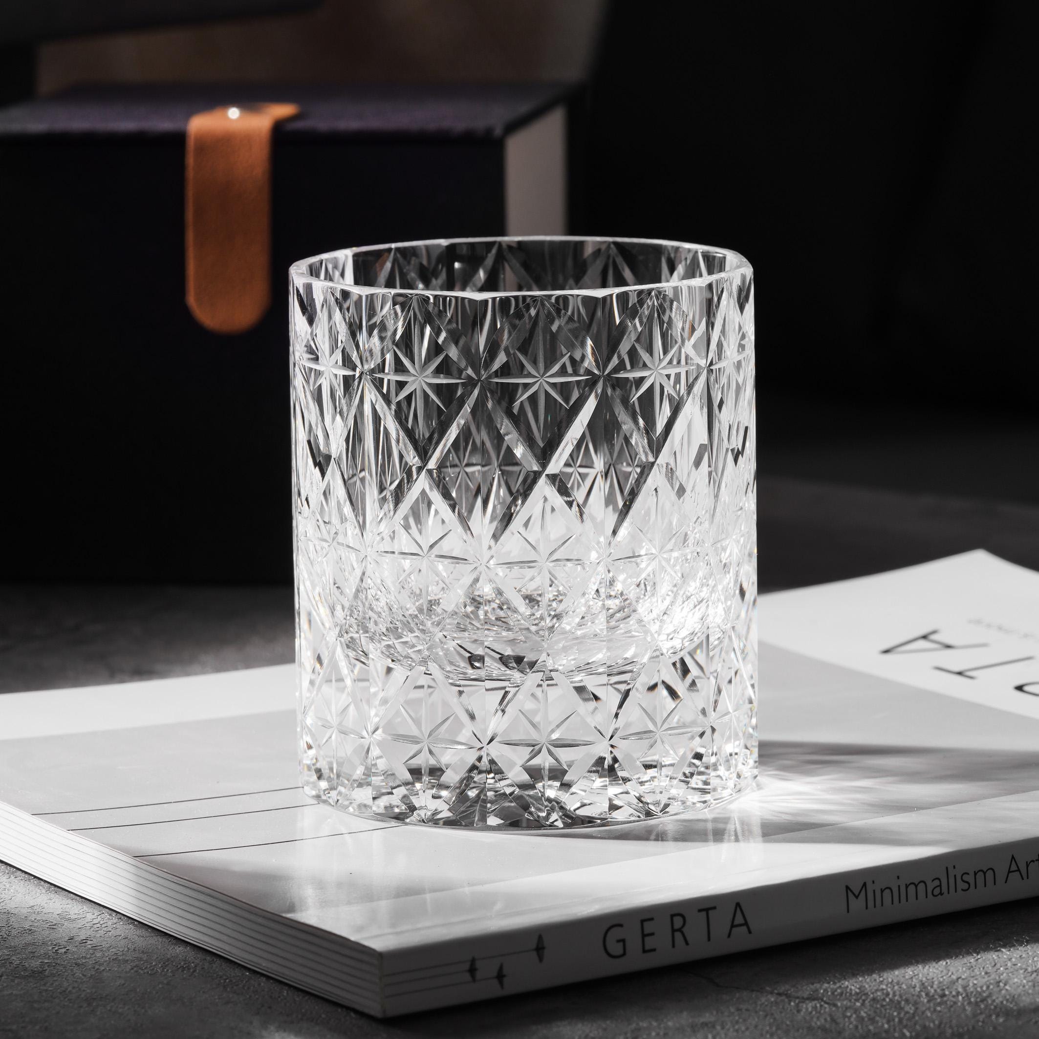 Hand cut lead crystal glasses - Etsy 日本