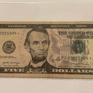 U.S. 5 dollar Bill - Series 2017A - Star Replacement Note PC03055904* Circulated Collectible Paper Money
