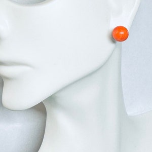 14 Karat Yellow Gold-Filled Genuine 8mm Dyed Pink Coral Stud Earrings