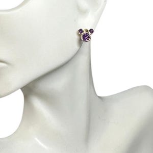 Vintage NOS 1990's 10 Karat Yellow Gold Disney Mickey Mouse Color CZ Stud Earrings