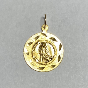 10 Karat Yellow Gold Saint Lazarus &quot;San Lazaro&quot; 13mm Medal