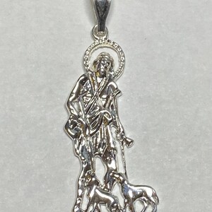 Sterling Silver Saint Lazarus &quot;San Lazaro&quot; Polished Pendant