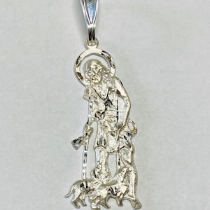 Sterling Silver Saint Lazarus &quot;San Lazaro&quot; Pendant