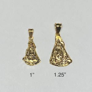14 Karat Yellow Gold Our Lady of Charity &quot;Caridad del Cobre&quot; Pendant (available in 2 sizes)