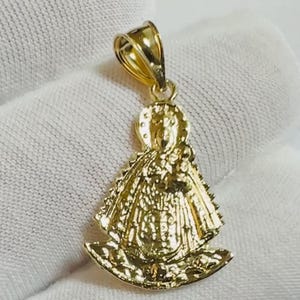 14 Karat Yellow Gold-plated Sterling Silver Our Lady of Regla &quot;Virgen de Regla&quot; Pendant