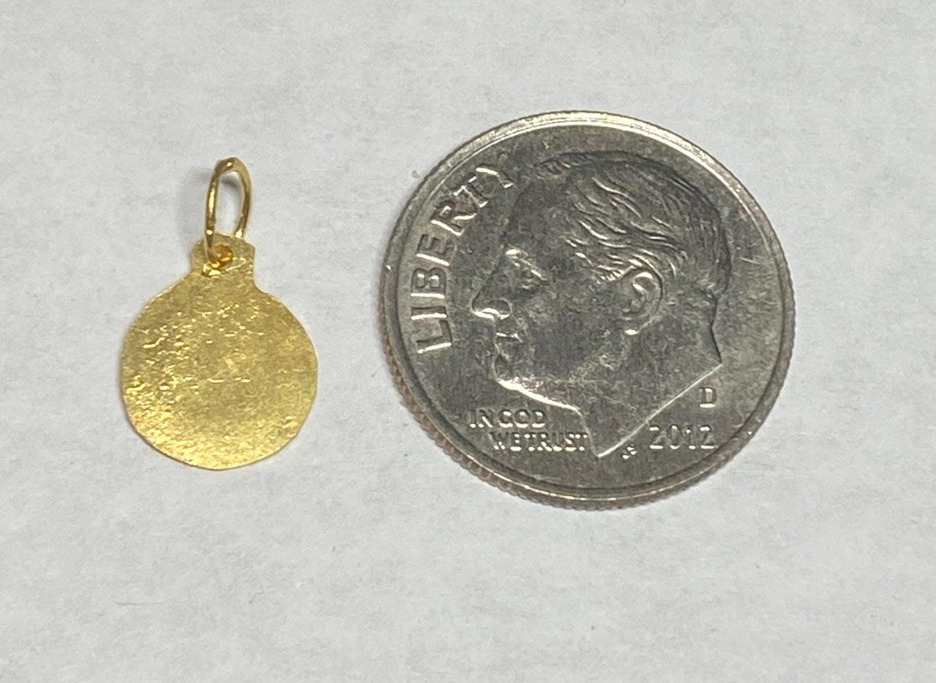 14 Karat Yellow Gold Our Lady of Mount Carmel "virgen Del Carmen" 8mm ...